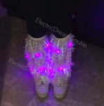 LED Iridescent Sequin Leg fluffy, Leg Fur, Mermaid Leg fluffy, mermaid tail, Unicorn Leg Fluffy, rave wear, leg wear