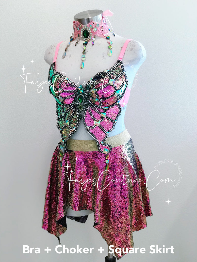 Holographic Butterfly Outfit Rave Outfit EDC Outfit Butterfly Costume  Burlesque Burning Man Costume Pride Carnival -  Sweden