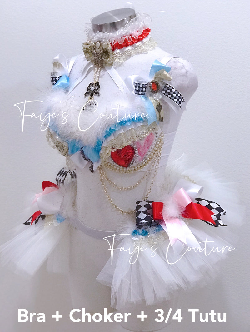 White Rabbit from Alice in wonderland inspired outfit set, Rave wear, EDC, Music festival, Cosplay, Halloween costumes