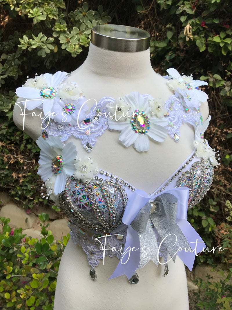 Dasie Flower in white Inspired outfit set, Rave wear, EDC, Music festi –  Fayes Couture