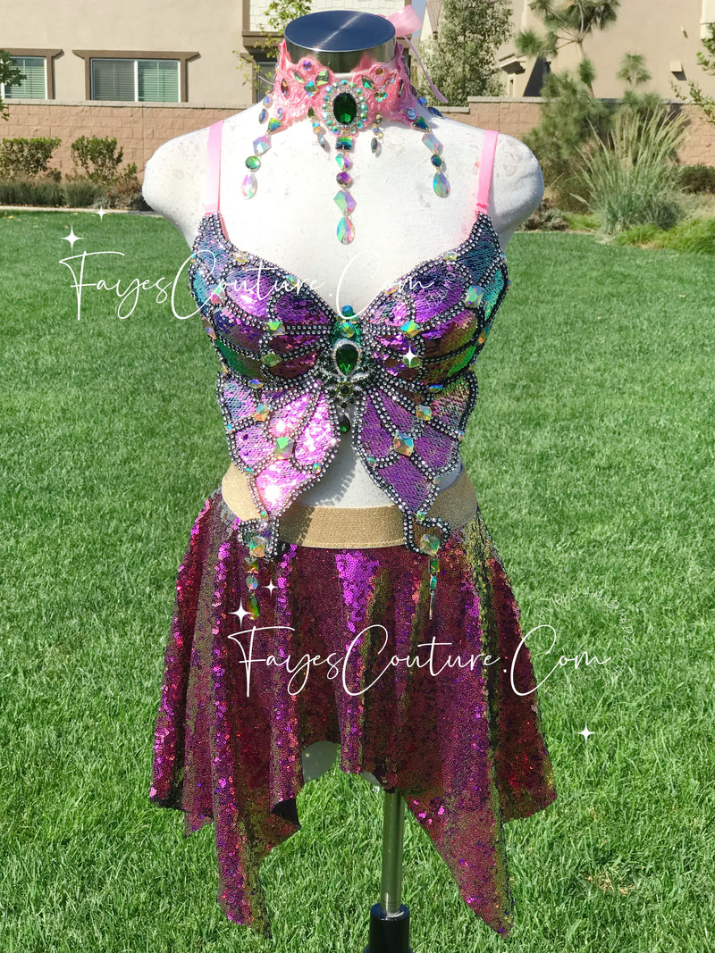 Holographic Butterfly Outfit Rave Outfit EDC Outfit Butterfly Costume  Burlesque Burning Man Costume Pride Carnival -  Sweden