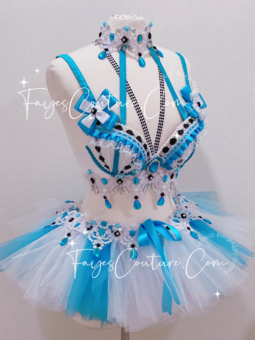 Aqua Fairy Blossom Set (4 pcs) Rave clothes,rave outfits,edc – THE